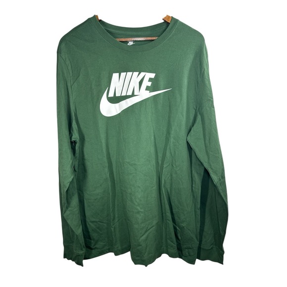Nike Other - The Nike Tee Men's Size XL Long Sleeve Green Swoosh Logo Regular‎ Fit Crew Neck